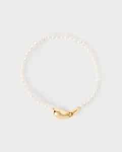 Pulsera de Perlas Cultivadas y plata bañada en oro