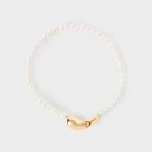 Pulsera de Perlas Cultivadas y plata bañada en oro