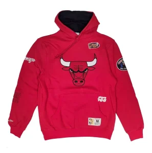Sudadera Chicago Bulls "NBA Team Origins Fleece Hoody" Mitchell And Ness -Roja