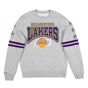 Sudadera Lakers «All Over Print Fleece Crew» Mitchell and Ness