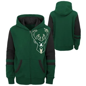 Sudadera Milwaukee Bucks Outerstuff Full Zip Fleece Junior
