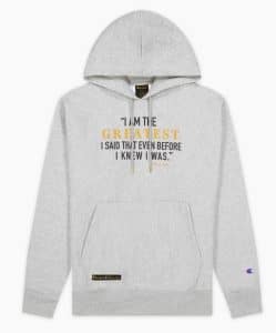 SUDADERA "THE GREATEST" HOODIE GREY -  CHAMPION X MUHAMMAD ALI