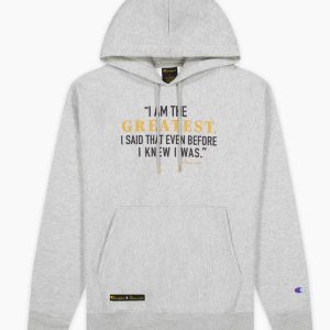 SUDADERA «THE GREATEST» HOODIE GREY – CHAMPION X MUHAMMAD ALI
