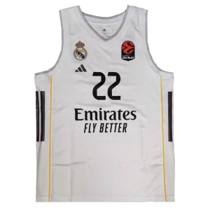 Camiseta Edy Tavares Real Madrid Baloncesto Primera Equipación Adidas 2025-26 blanca
