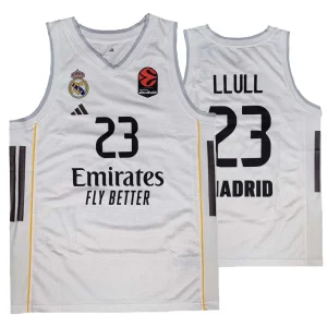 Camiseta Sergio Llull Real Madrid baloncesto Junior Adidas 2025-26 blanca