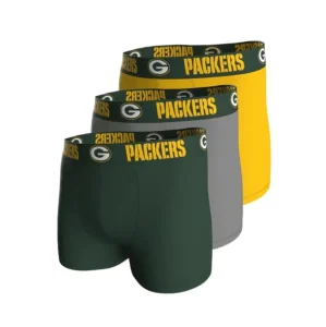Pack 3 Calzoncillos Boxer Green Bay Packers NFL Stretch Cotton