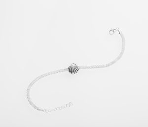 PULSERA CONCHA PLATA OXIDADA