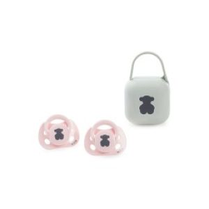Pack 2 chupetes y portachupetes Baby TOUS fisiológicos para bebés de 0-6 meses