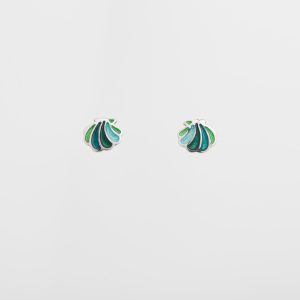 PENDIENTES CONCHA CAMINO DE SANTIAGO EN PLATA Y ESMALTE