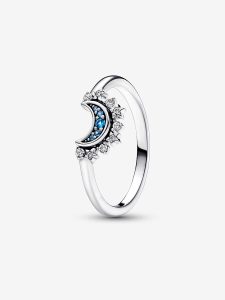 Anillo Luna Brilla Azul Celest