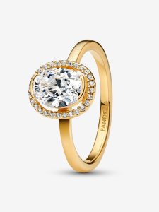Anillo Halo Ovalado Brillante