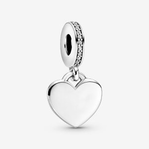 Charm Colgante Etiqueta de Corazón para Grabar