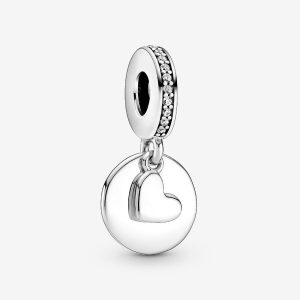 Charm Colgante Disco de Corazón para Grabar