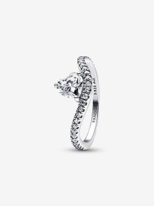 Anillo Corazón Ondulado en Pavé