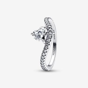 Anillo Corazón Ondulado en Pavé