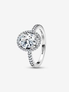 Anillo Halo Ovalado Brillante
