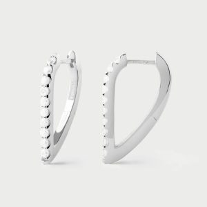 Aros geométricos de plata con