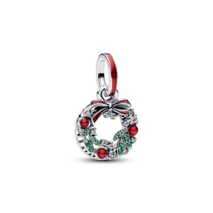 Corona navideña de plata