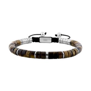 Pulsera piedra ojo de tigre natural acero inox
