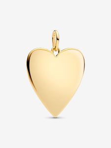 Colgante Etiqueta Corazón Grande Grabable Recubrimiento en oro de 14k
