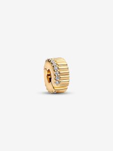 Clip con circonitas y recubrimiento de oro 14K