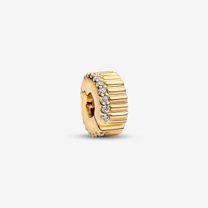 Clip con circonitas y recubrimiento de oro 14K