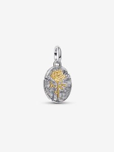 Charm Colgante Medalla Rosa