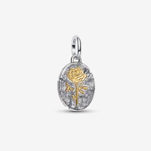 Charm Colgante Medalla Rosa