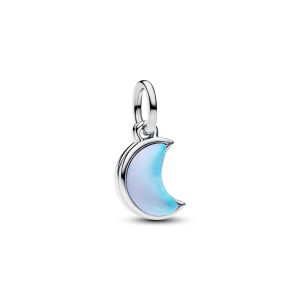 Charm Colgante Doble Luna Creciente Plata de primera ley