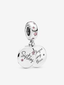 Charm colgante en plata de ley hermanas para siempre