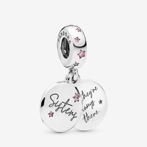 Charm colgante en plata de ley hermanas para siempre