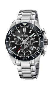 RELOJ FESTINA SWISS HOMBRE CRONÓGRAFO ESFERA NEGRA