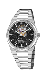 RELOJ FESTINA SWISS MADE AUTOMATIC NEGRO CORREA DE ACERO INOXIDABLE 316