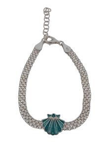 Pulsera Plata Concha Camino de Santiago con Esmalte al Fuego | T125233