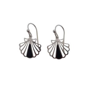 Pendientes Concha Pequeña de Plata y Azabache
