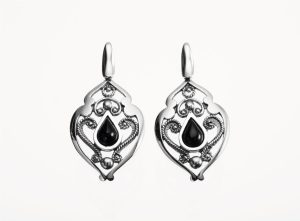PENDIENTES PLATA Y AZABACHE