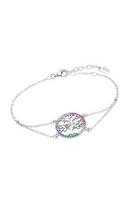 Pulsera Plata Árbol de la Vida Multicolor