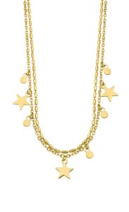 COLLAR DE ACERO BAÑADO EN ORO LOTUS STYLE