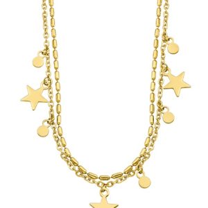 COLLAR DE ACERO BAÑADO EN ORO LOTUS STYLE