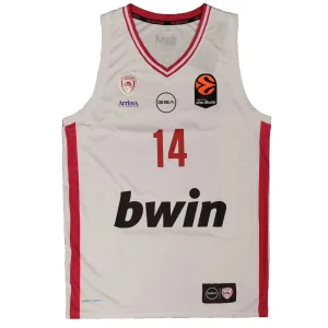 Camiseta Aleksander Vezenkov Olympiacos GSA 2026 Euroliga Equipacion blanca