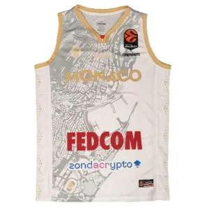 Camiseta AS Monaco Basket Euroliga blanca Spalding