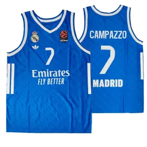 Camiseta Facundo Campazzo Real Madrid Azul Retro Junior Adidas 2025-26
