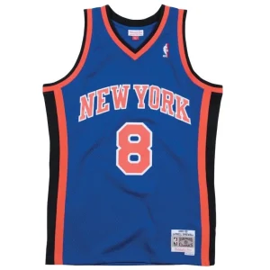 Camiseta Latrell Sprewell Knicks 1998-99 Mitchell and Ness Retro Swingman azul