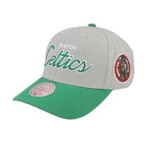 Gorra curva Boston Celtics NBA Team Script 2 Snapback Mitchell and Ness