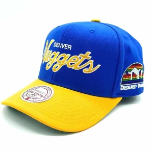 Gorra curva Denver Nuggets NBA Team Script 2 Snapback Mitchell and Ness