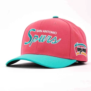 Gorra curva Spurs NBA Team Script 2 Snapback Mitchell and Ness