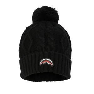 Gorro Sprayground Black Knit Puff Beanie