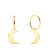 18K AROS ORO AMARILLO TUBO CON LUNA LISA