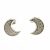 Pendiente oro blanco media luna con piedras