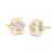 Pendientes Eles niña margarita tallada con circonita. Tamaño 6.5×6 mm